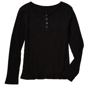 Thereabouts Little & Big Girls Henley Neck Long Sleeve T-Shirt